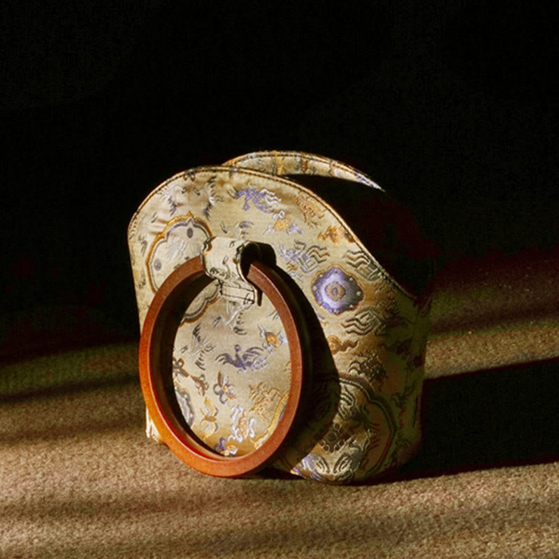 Sac à main spirituel avec poignée en bois de cerf et grue 19 cm pour l'harmonie