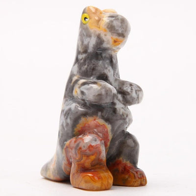 Sculpture en cristal de dinosaure Crazy Agate de 2,5 pouces