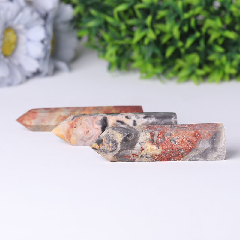 Crazy Agate Natural Crystal Healing Wand 2.4-4.5 inch