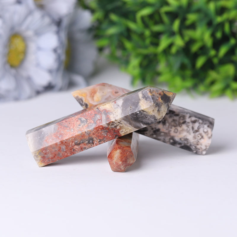 Crazy Agate Natural Crystal Healing Wand 2.4-4.5 inch