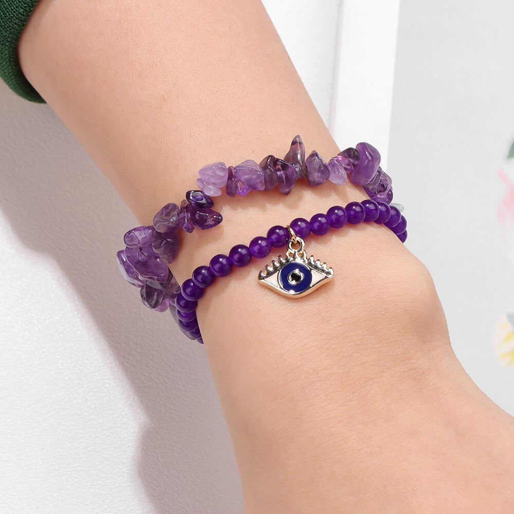 Bracelets en cristal contre le mauvais œil pour la protection