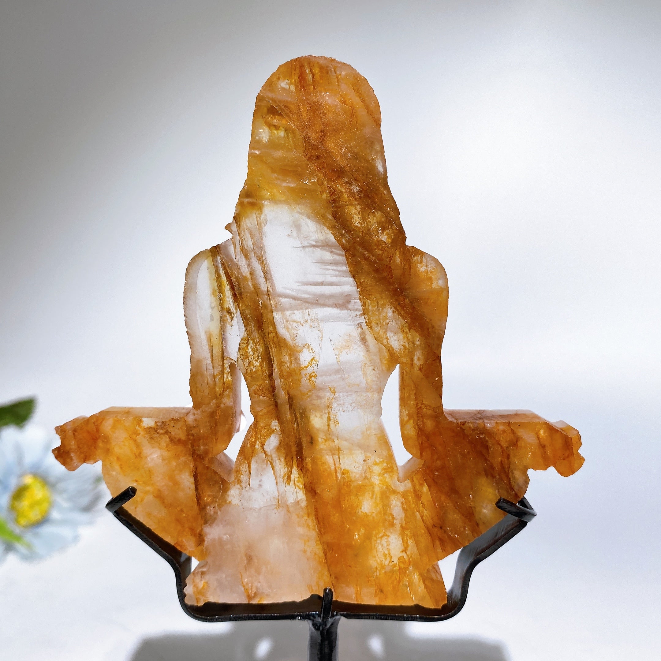 Crystal Goddess Carving with Stand 9.5cm Healing Figurine