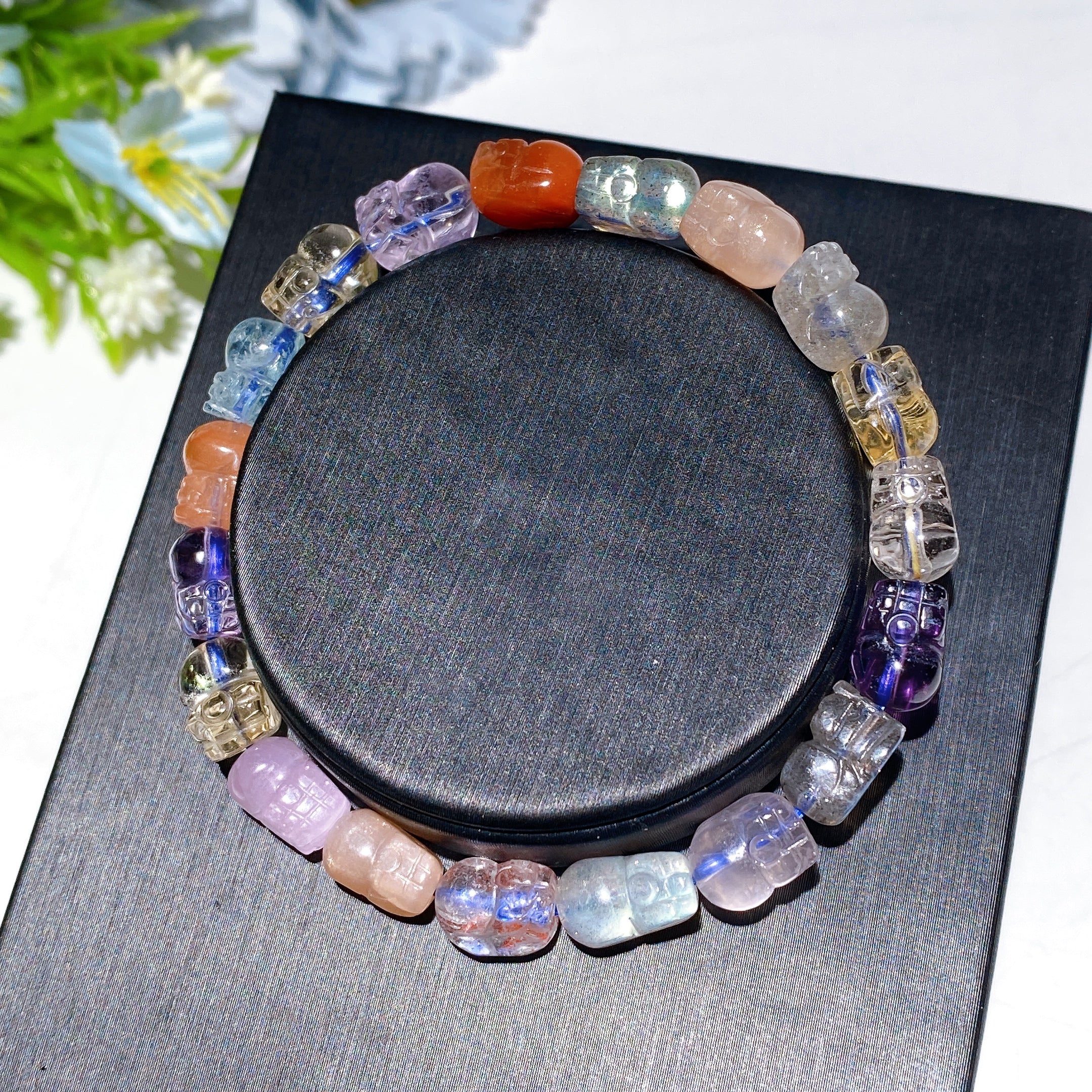 Crystal Healing Bracelet 4-14mm Mixed Stones Spiritual Protection