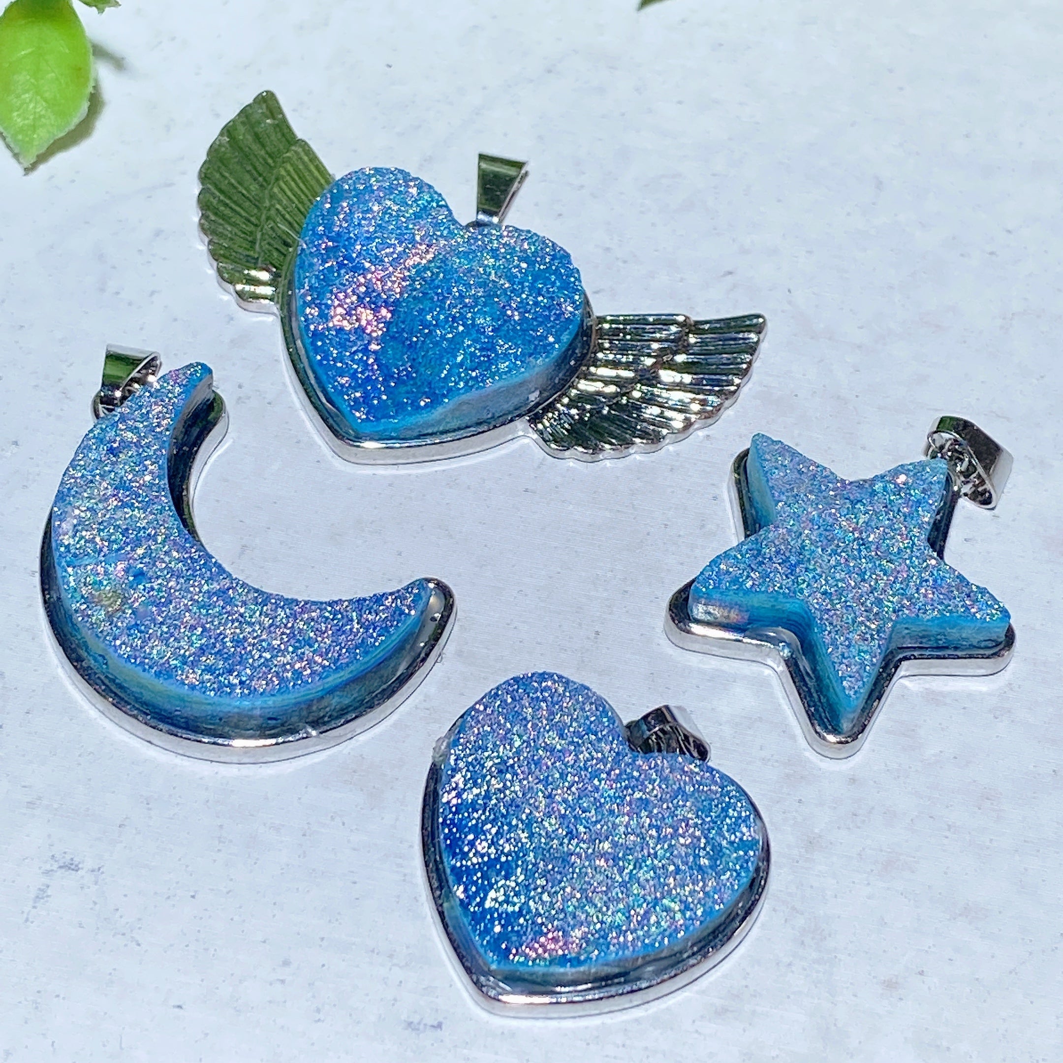 Crystal Heart Pendant 0.8-1.8 inch Aura Healing Shapes