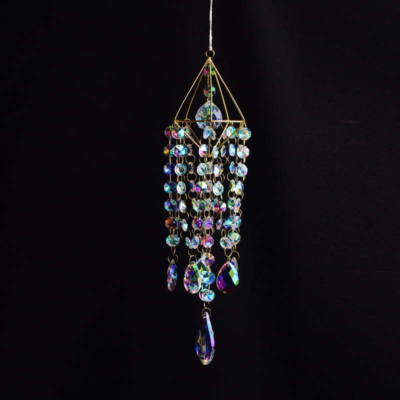 Crystal Suncatcher Hanging Ornament with Rainbow Prisms