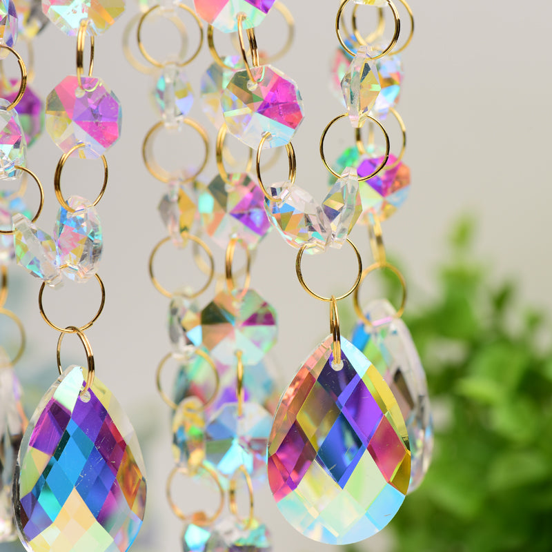 Crystal Suncatcher Hanging Ornament with Rainbow Prisms