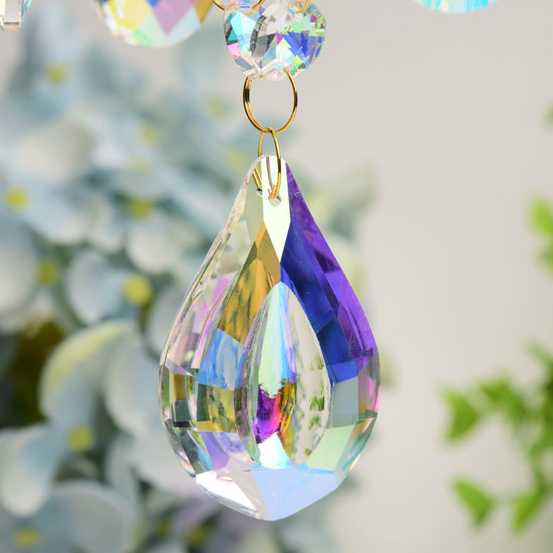 Crystal Suncatcher Hanging Ornament with Rainbow Prisms