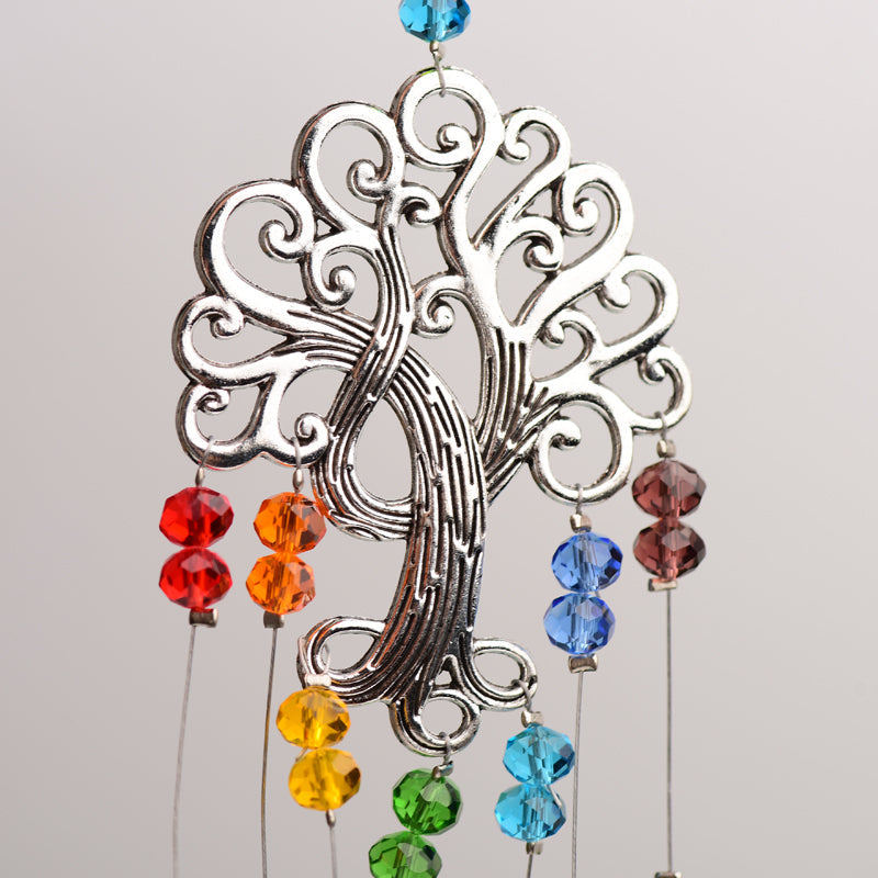 Crystal Tree Suncatcher with Life Tree Crystal Ornament