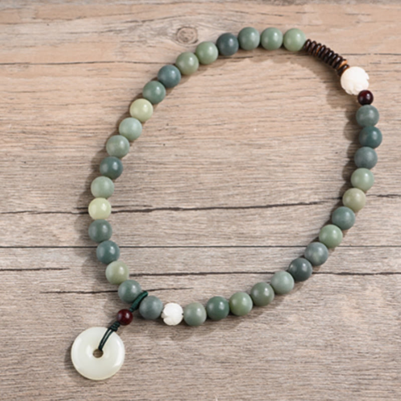 Bracelet en jade cyan Bodhi pour la paix et la sagesse 10 mm