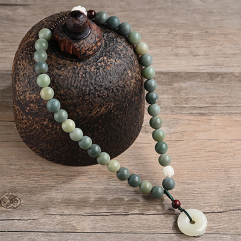 Bracelet en jade cyan Bodhi pour la paix et la sagesse 10 mm
