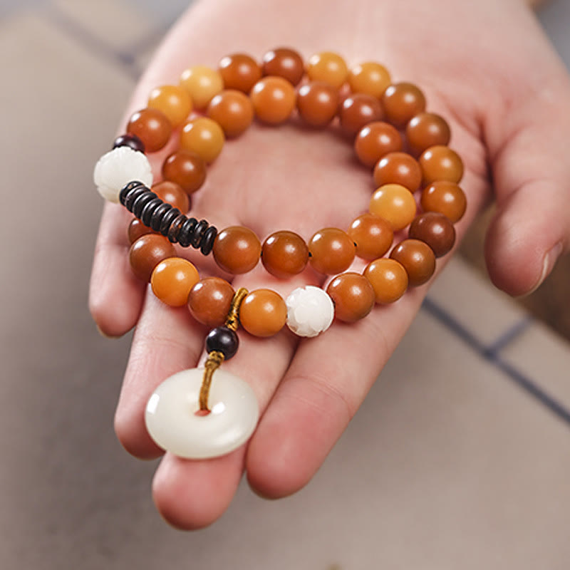 Bracelet en jade cyan Bodhi pour la paix et la sagesse 10 mm