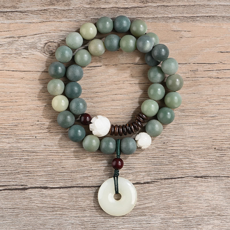 Bracelet en jade cyan Bodhi pour la paix et la sagesse 10 mm