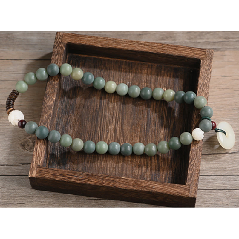 Bracelet en jade cyan Bodhi pour la paix et la sagesse 10 mm