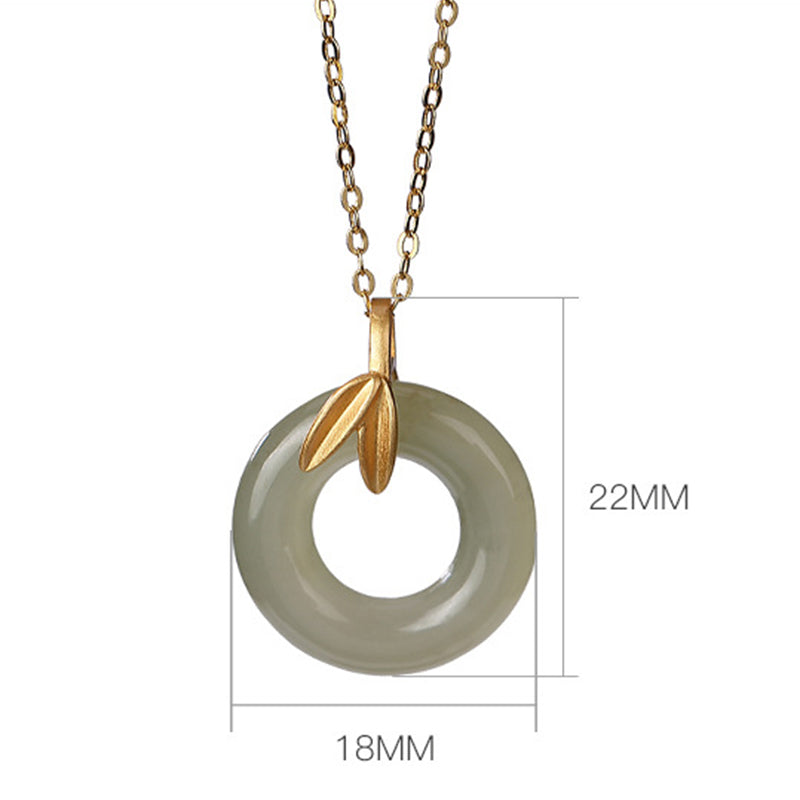 Collier en argent sterling et jade cyan avec boucle de paix pour l'harmonie