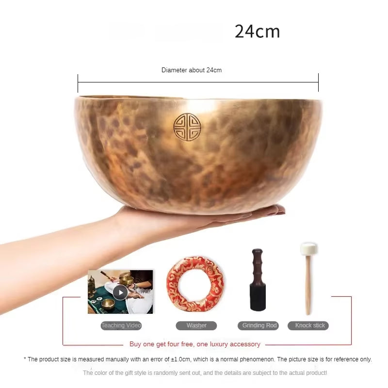 Full Moon Nepal Singing Bowl Handmade Brass Tibetan Singing Bowls Meditation Yoga Professional Percussion Instruments Accessory