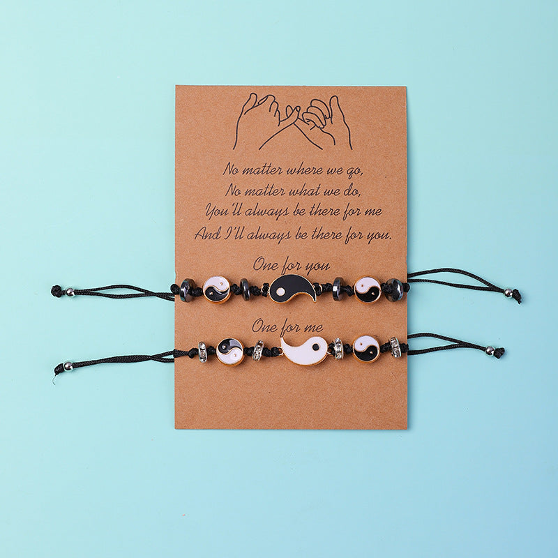 Unisex Yin Yang Hematite Couple Bracelets for Balance & Focus