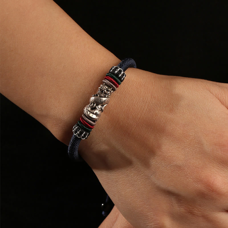 Dragon Luck Rope Bracelet for Protection | 925 Silver