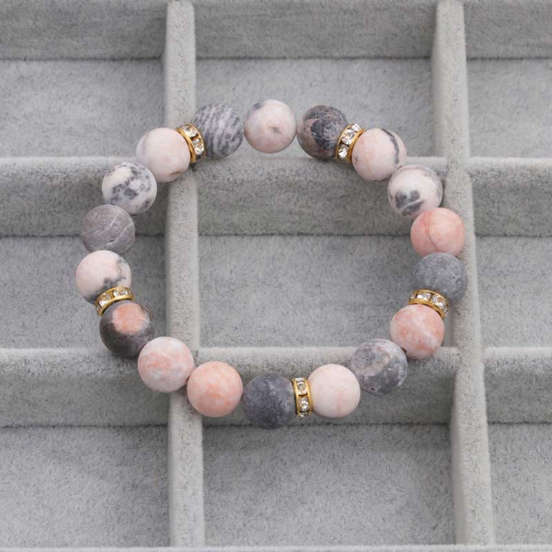 10mm Zebra Jasper Anxiety Relief Bracelet