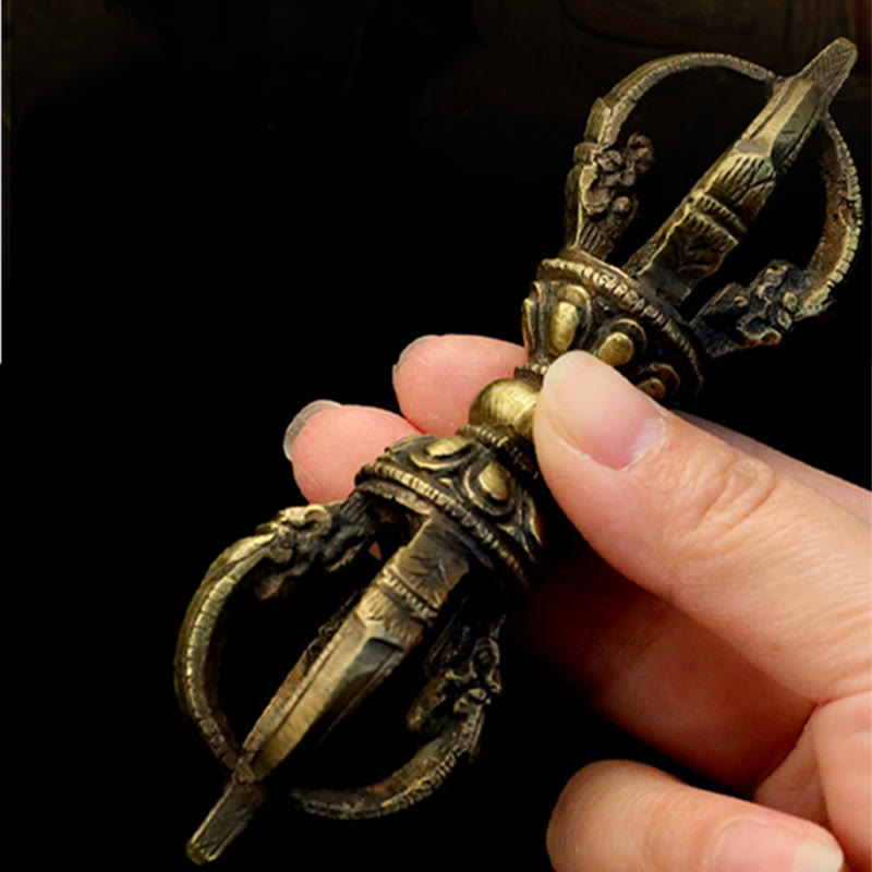 Vajra Dorje en cuivre fait à la main au Népal, décoration de force de méditation