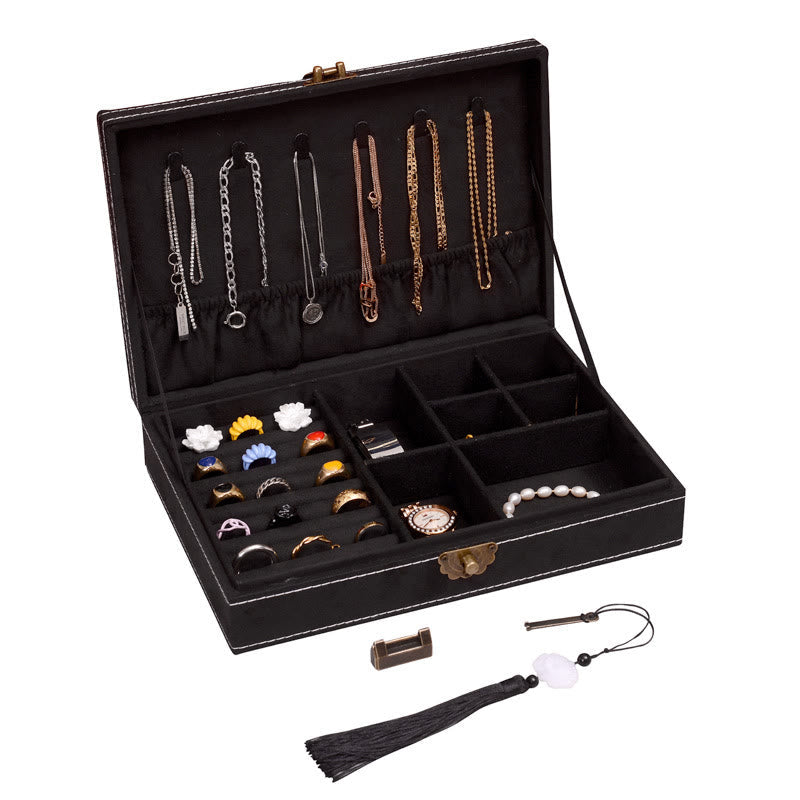 Flannel Jewelry Box Organizer with Lock | Spiritual Storage