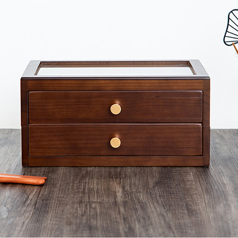 Three Layers Solid Wood Jewelry Box with Drawer | Spiritual Storage