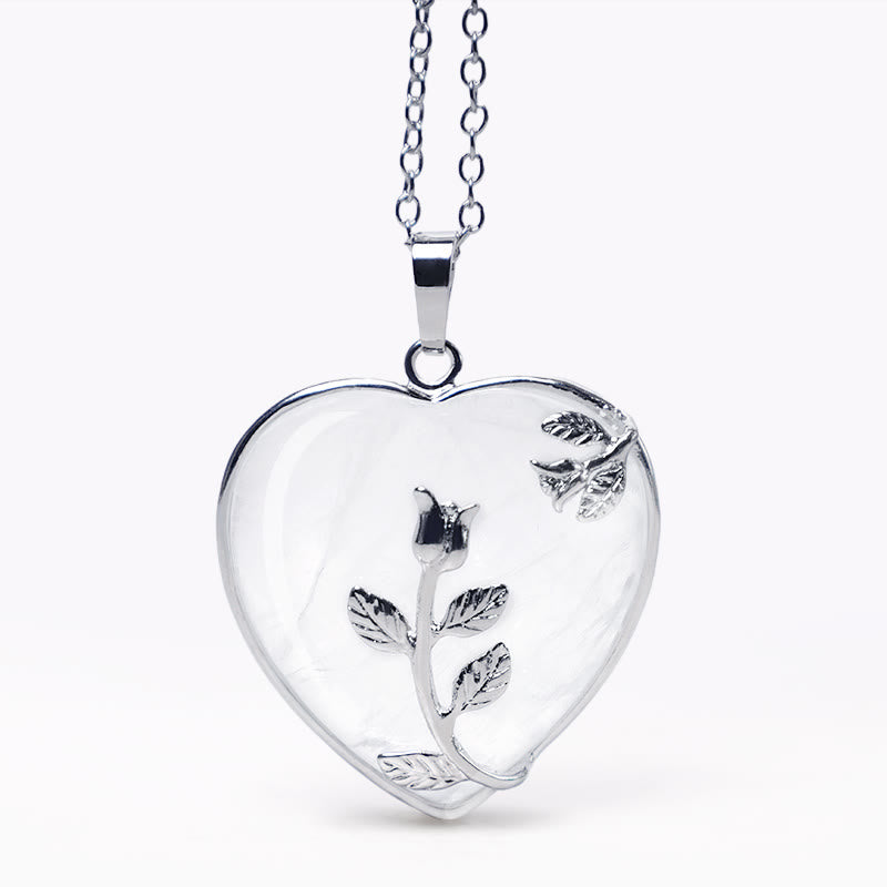 Collier pendentif cœur en améthyste pour la guérison et l'équilibre