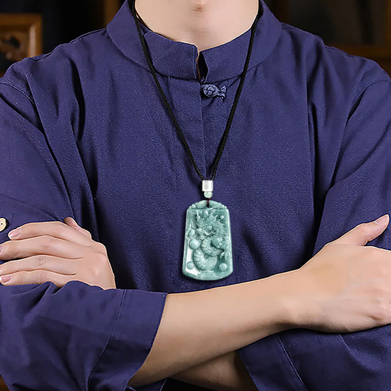 Unique Jade Dragon Necklace Protection & Success