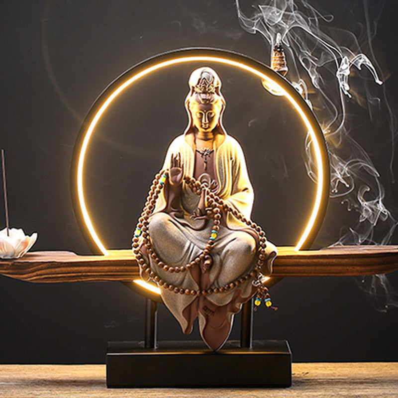 Ceramic Buddha Avalokitesvara Lotus Burners for Meditation