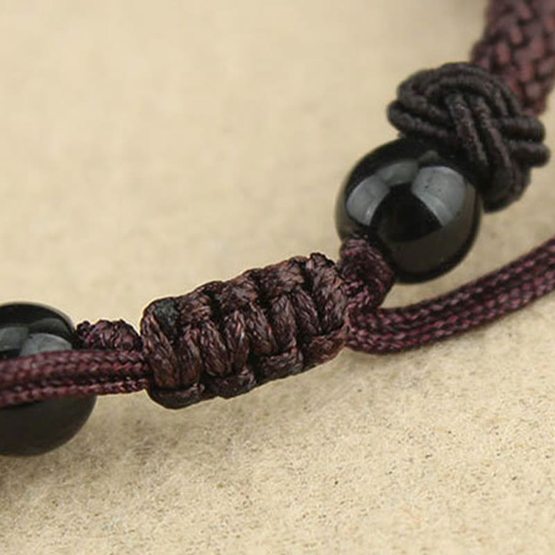 Unisex Agate Necklace with Nine-Eye and Three-Eyed Dzi Beads for Protection