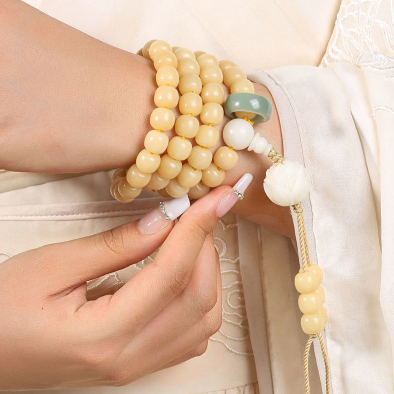 Bodhi Seed Dzi Bead Bracelet for Peace & Harmony 9mm