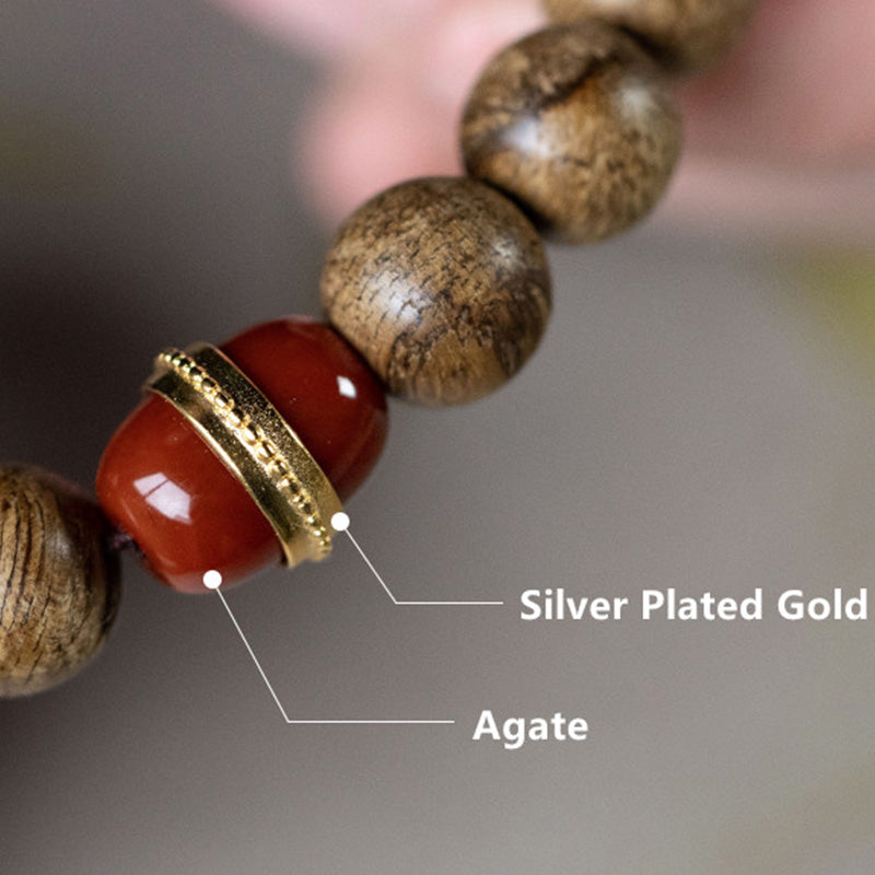 Agarwood Laughing Buddha Meditation Bracelet 10mm 12mm