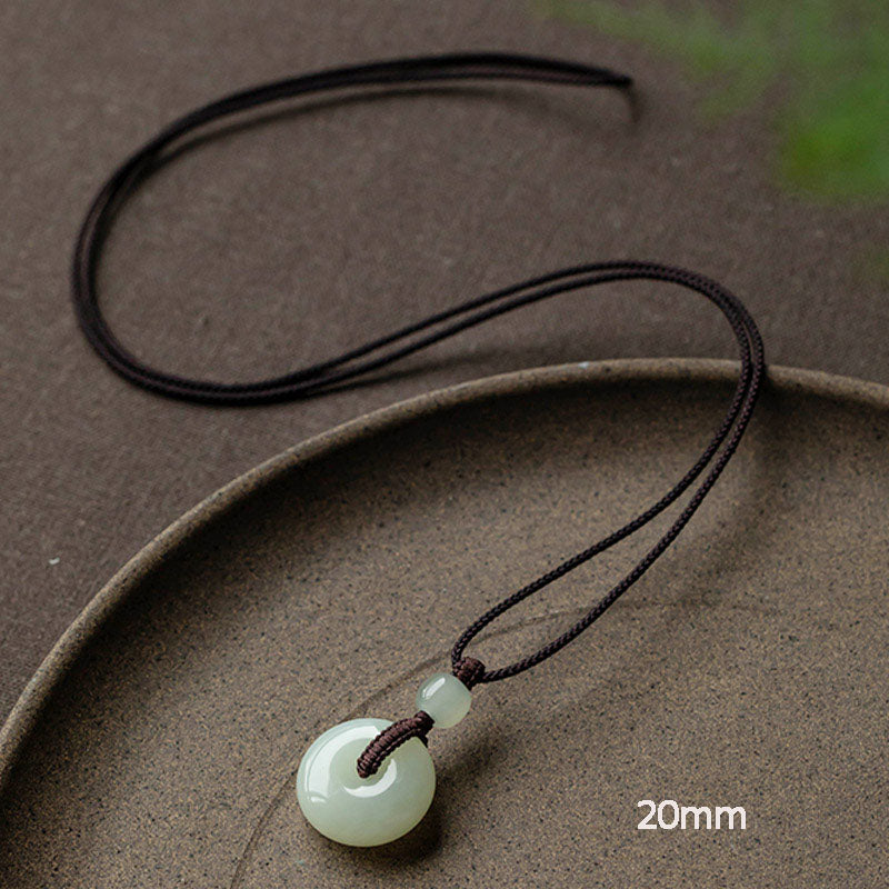 Natural Round Jade Necklace for Prosperity and Luck