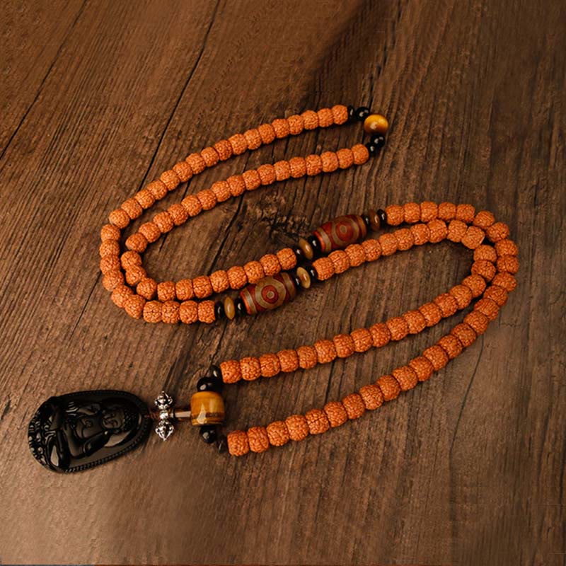 Tibet 108 Beads Bodhi Seed Zodiac Charm Mala Bracelet