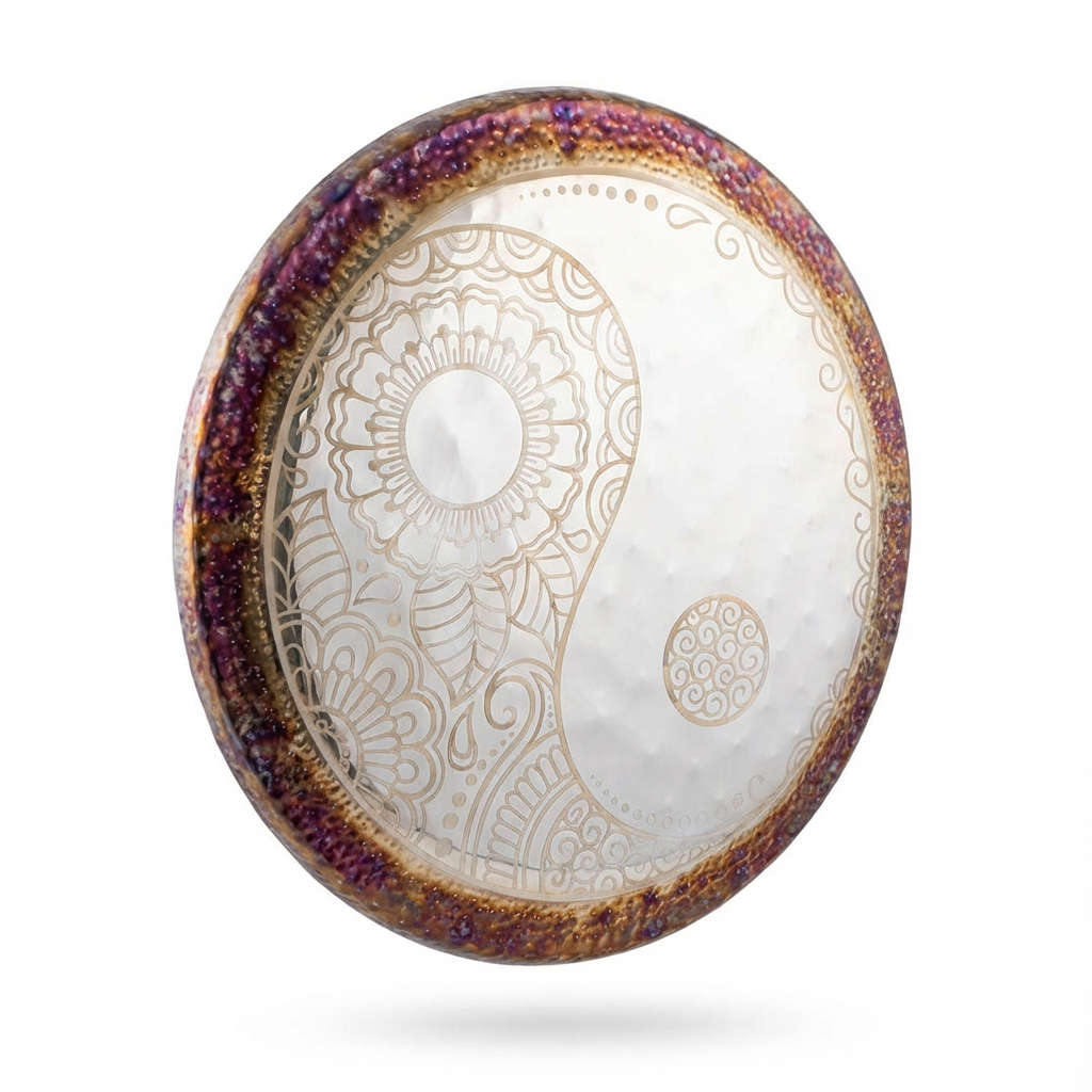 Instrument de Gong chinois Floral Yin Yang pour la relaxation sonore