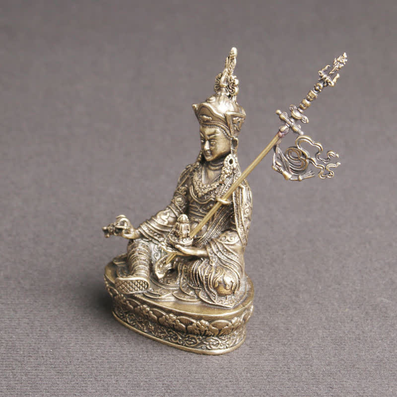 Copper Buddha Statue Padmasambhava Serenity Figure 41x66mm