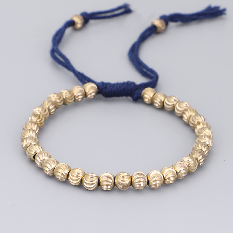 Bracelet spirituel tibétain en perles de cuivre pour la chance et l'équilibre
