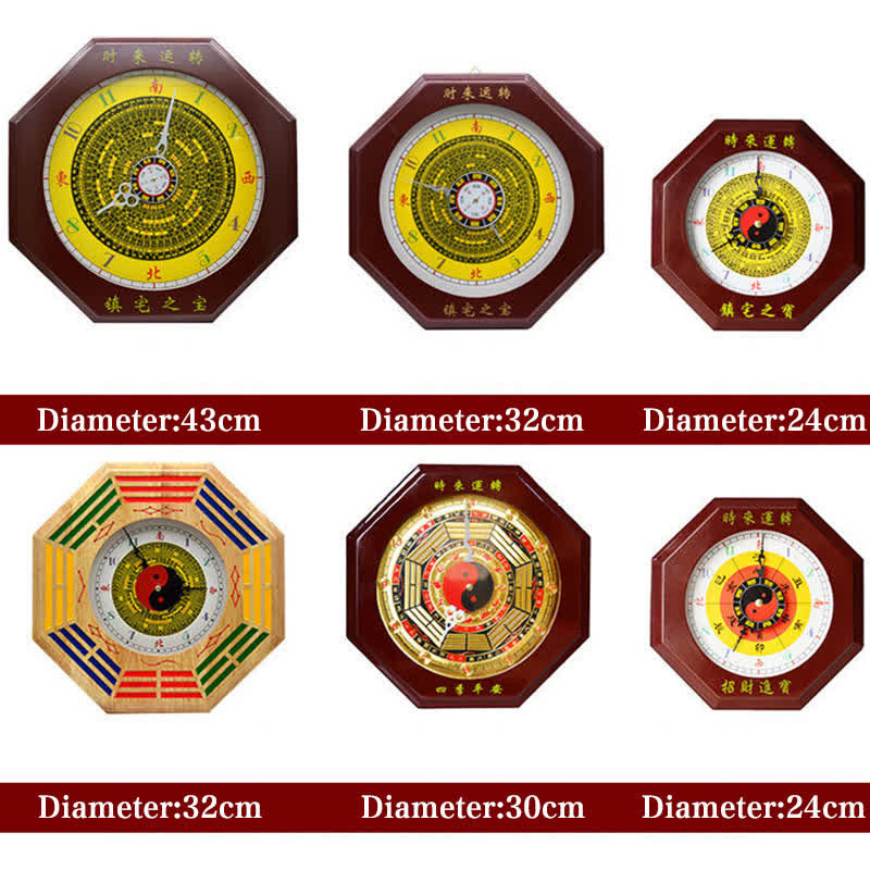 24cm Feng Shui Bagua Map Balance Energy Wall Clock