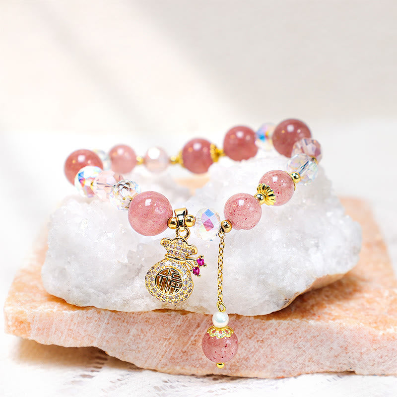 8mm Strawberry Quartz Spiritual Bracelet for Love & Healing