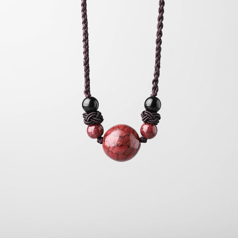 14mm Cinnabar Blessing Necklace Pendant for Mindfulness