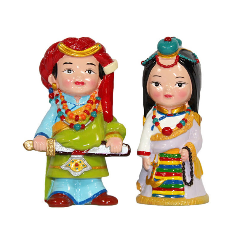 Figurines spirituelles tibétaines peintes à la main de 11 cm