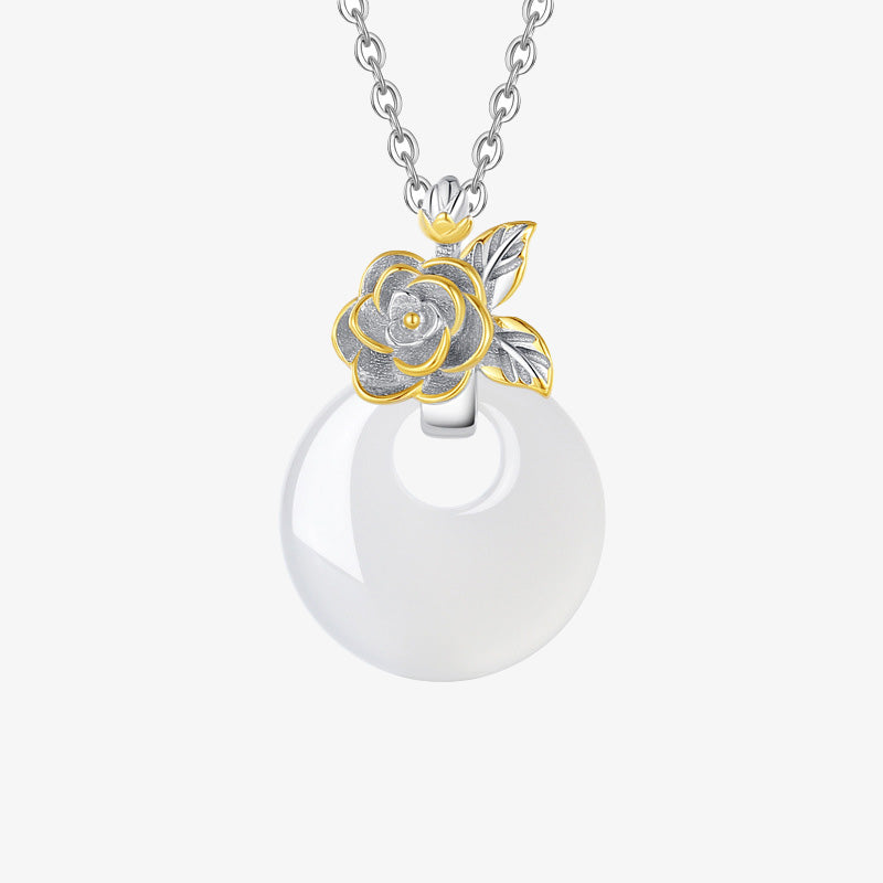 925 Sterling Silver Chalcedony Harmony Pendant Necklace