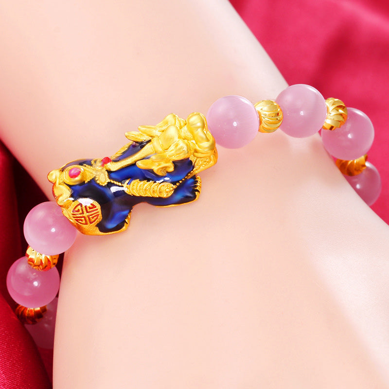 8mm Chrysoberyl Pixiu Lucky Bracelet for Wealth & Protection