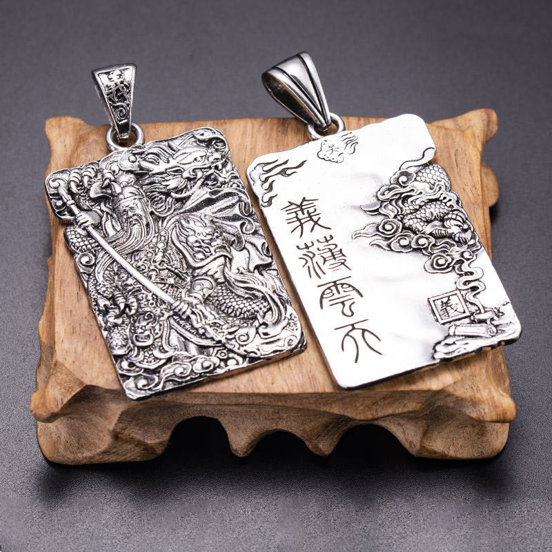 Collier pendentif nuages ​​​​de bon augure dragon Guan Gong