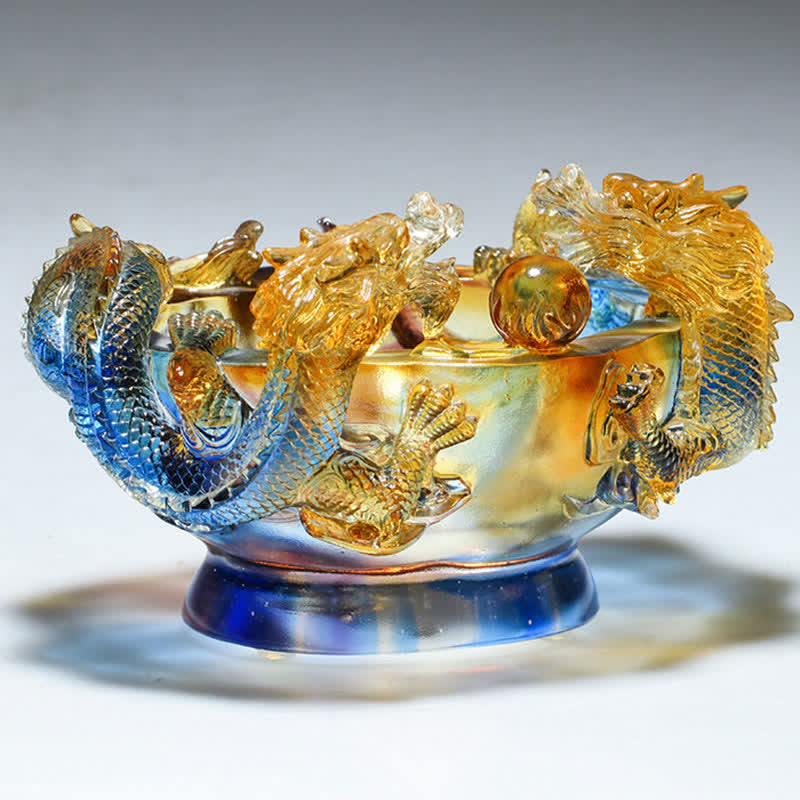 Handmade Liuli Feng Shui Dragon Statue Small & Medium