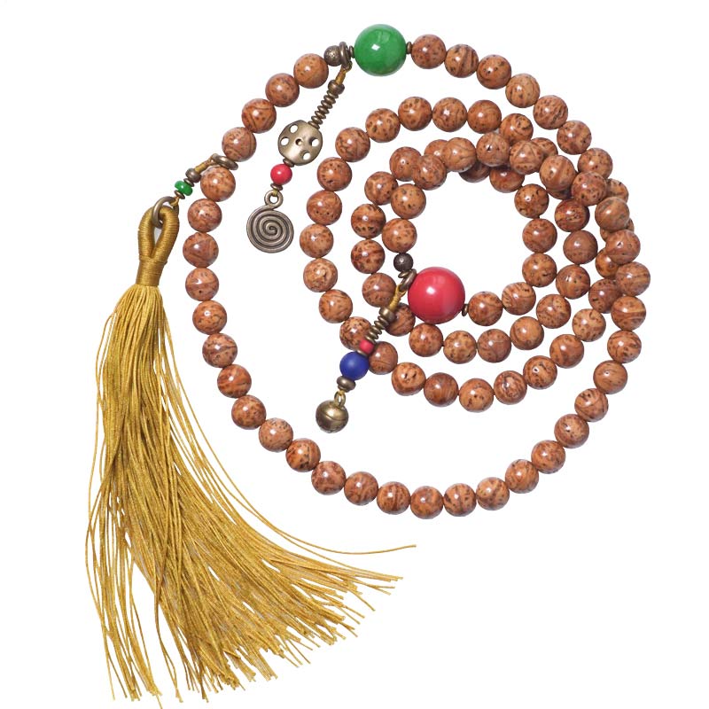 108 Bead Bodhi Seed Mala Bracelet for Wisdom & Peace