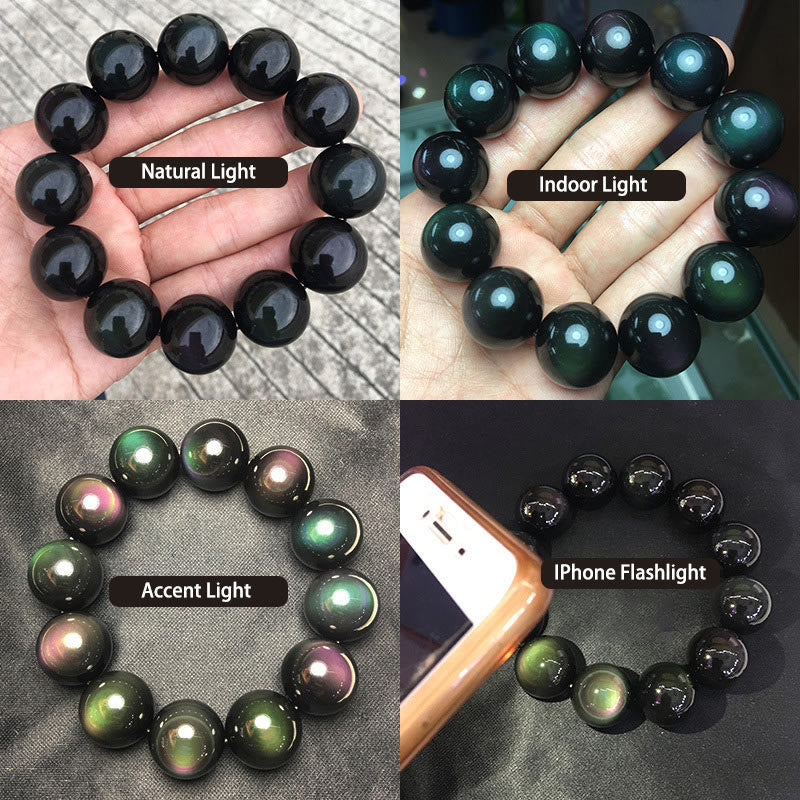 Natural Green Eye Obsidian Wealth Bracelet 8mm