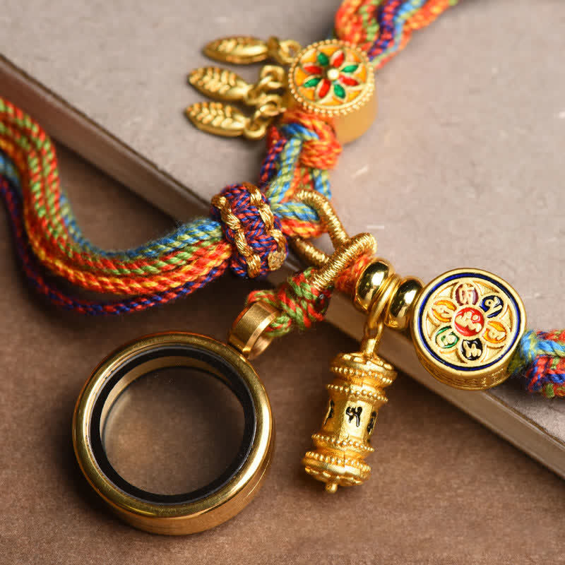 Om Mani Padme Hum Bracelet | Red String Spiritual Protection 10mm