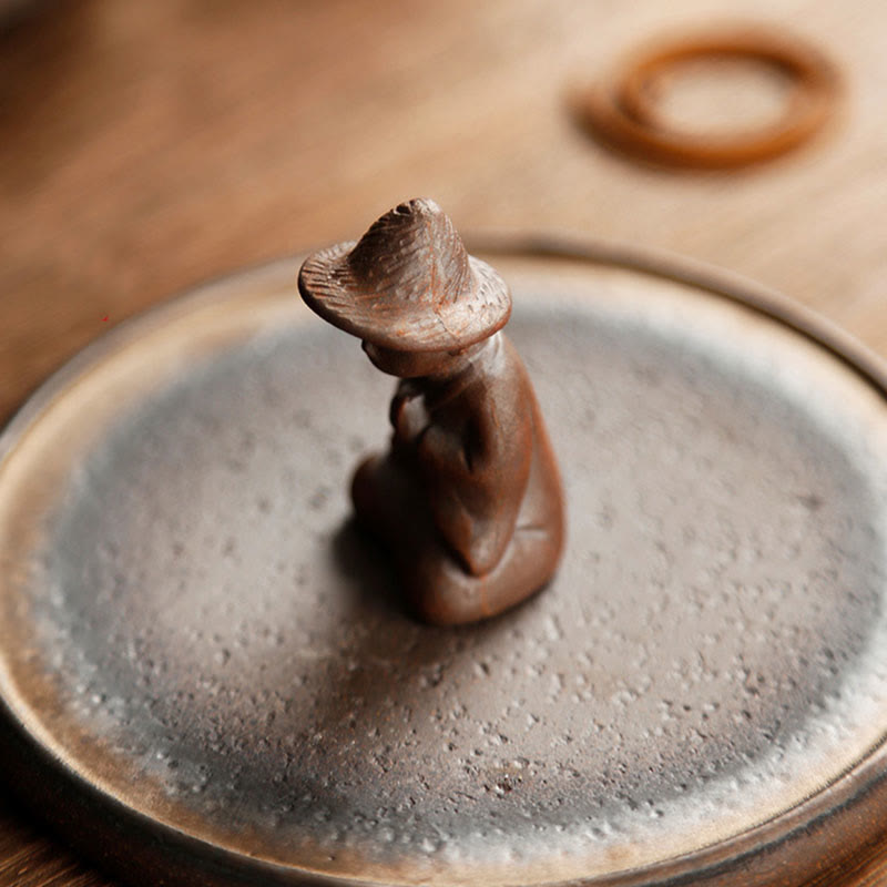 Small Person Meditation Ceramic Incense Burner
