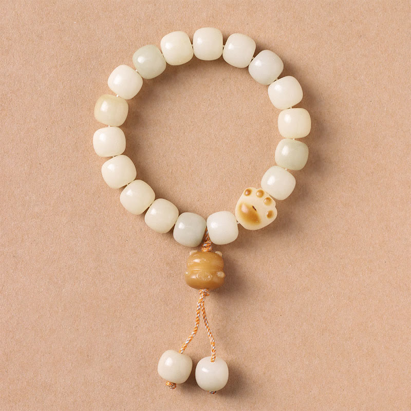 Bodhi Seed Lucky Cat Peace Bracelet for Spiritual Harmony