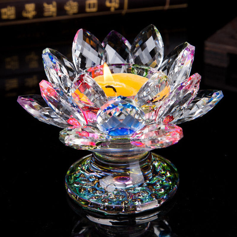 Chandelier tibétain décoratif en forme de lotus, citrine et cristal blanc